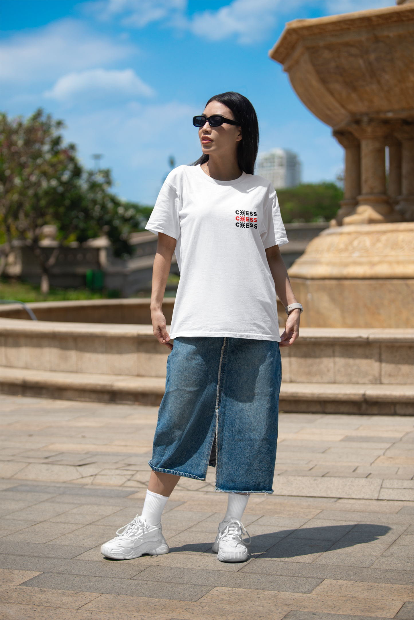 Chess AOP Oversized Tee – Unisex Streetwear with All-Over Chess Print